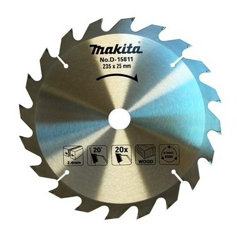 Disco 9-1/4 x 20 Dientes Eje 25 mm- Madera Makita D-15811 1