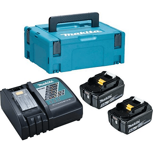 Kit Fuente Alimentación Cargador Dc18rc+ Batería Bl1850b x 2un + Makpac Makita