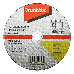 Disco corte acero inox. 9'' Makita D-18792