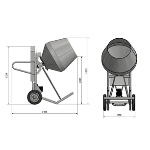 Trompo Kume mod. TF/150 (150 LTS) 2HP Eléctrico