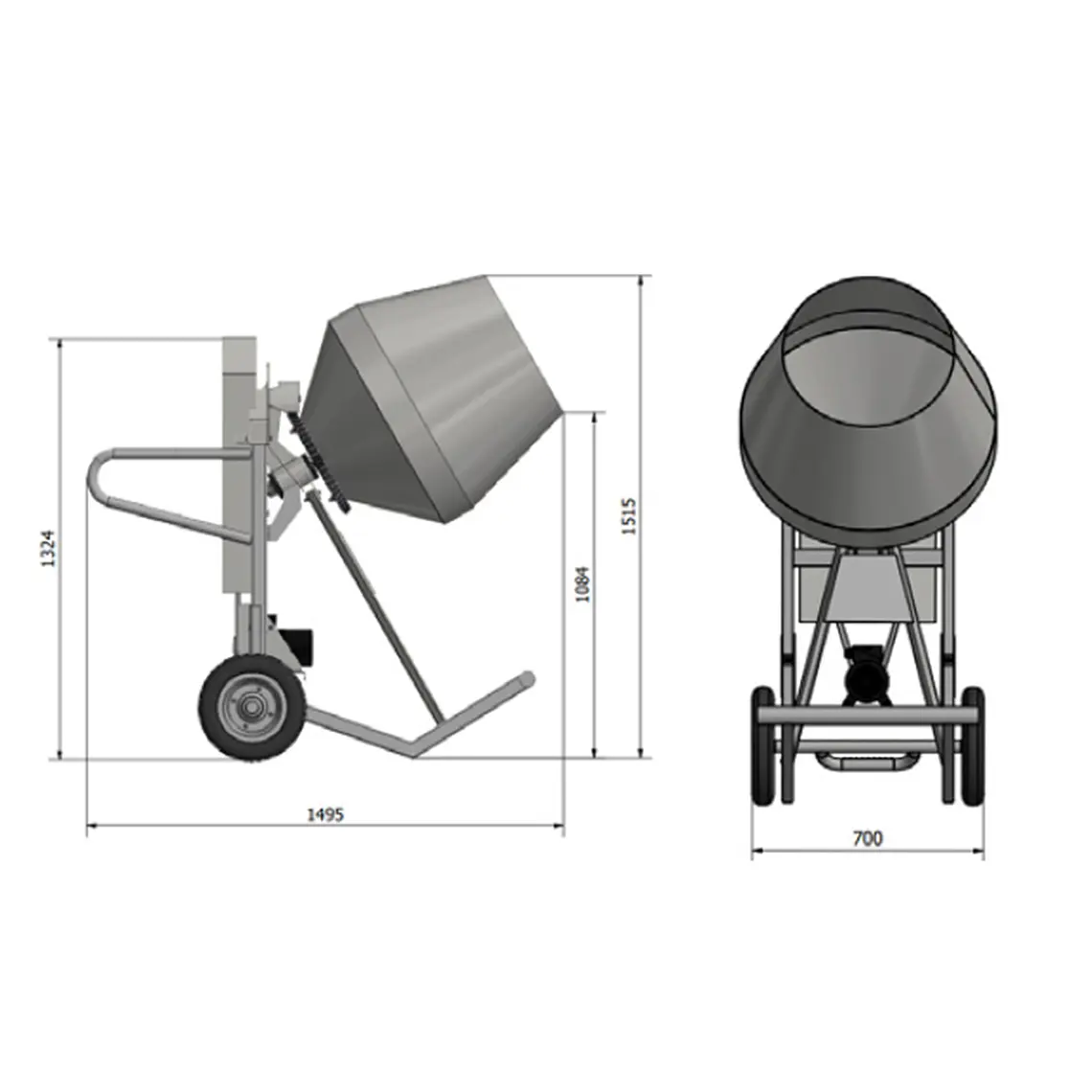 Trompo Kume mod. TF/150 (150 LTS) 2HP Eléctrico 2