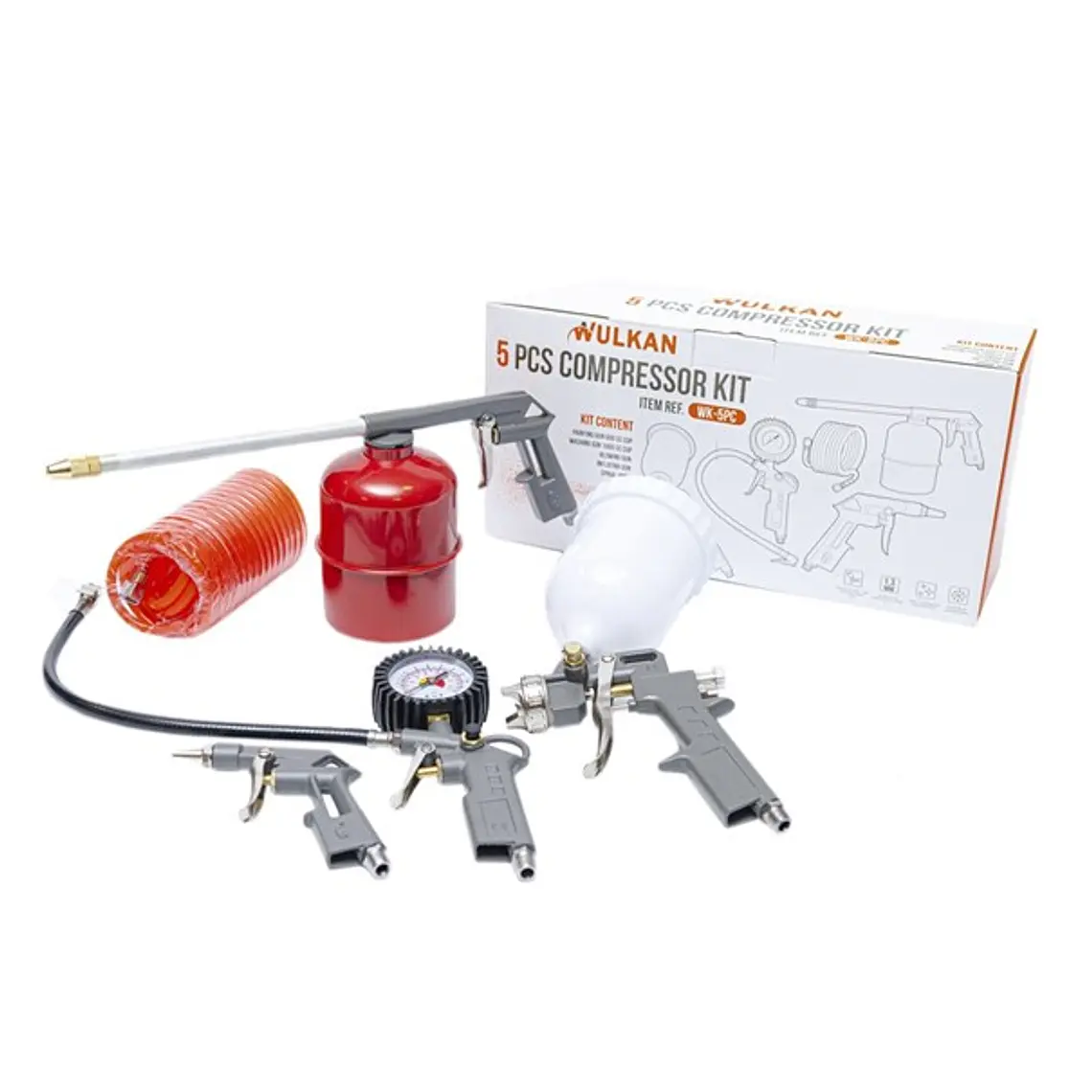 Kit Wulkan Accesorios 5 Piezas P/Compresor WK-5P-C 1