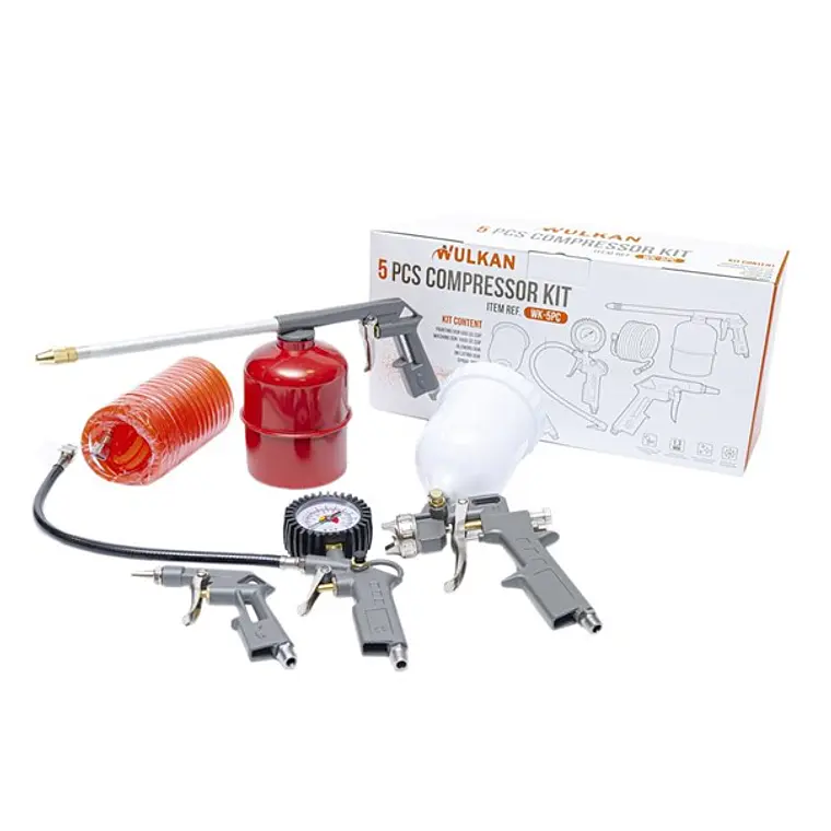 Kit Wulkan Accesorios 5 Piezas P/Compresor WK-5P-C 1