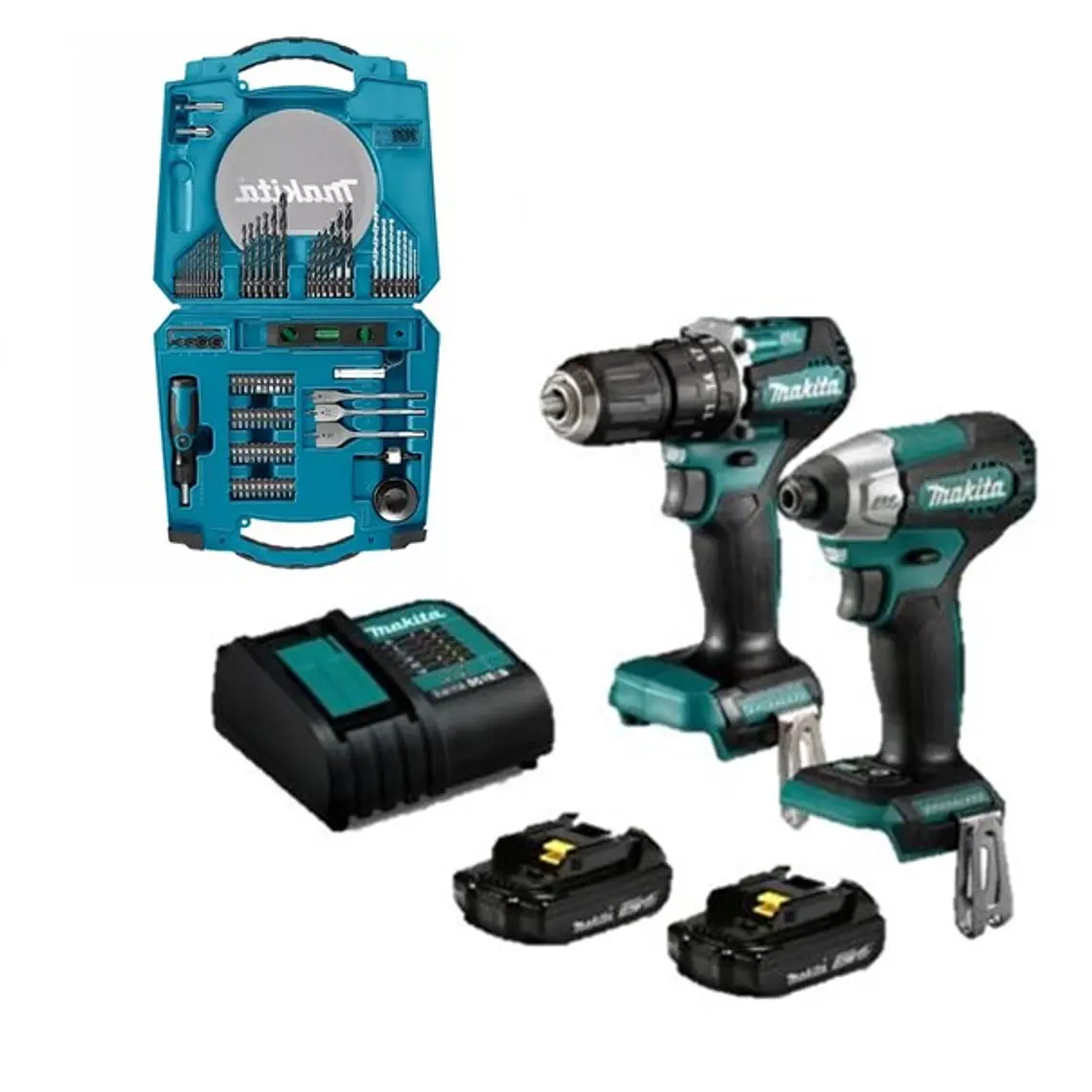 Kit Taladro Percutor + Atornillador de Impacto DLX2414YX7-3 1