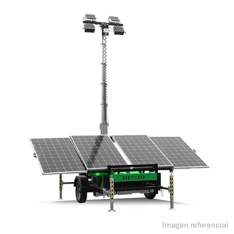 Torre de Iluminación Solar Led 4 paneles 1