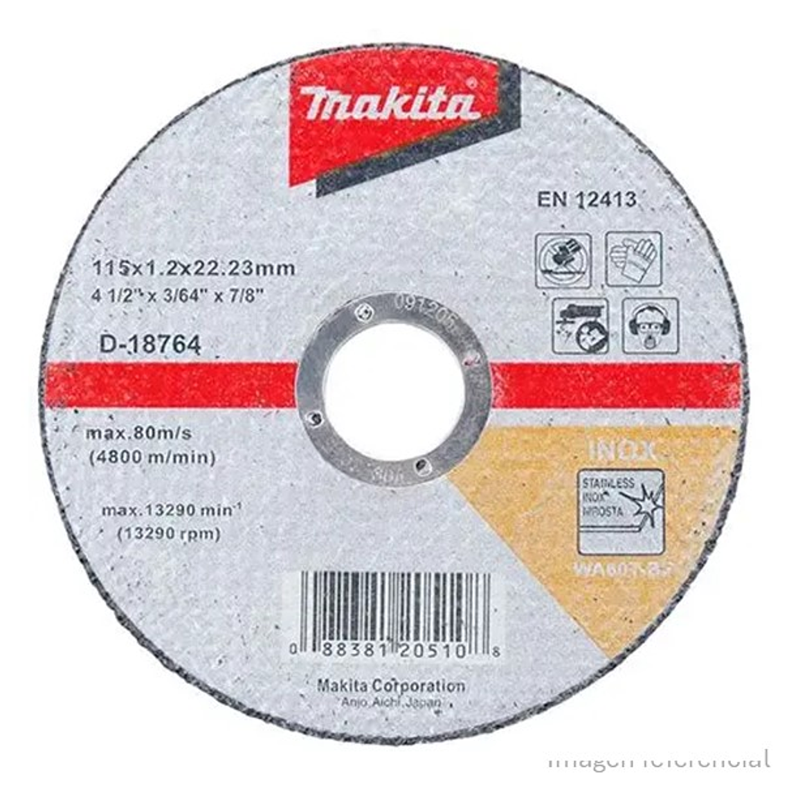 Disco Corte Acero Inox. 4-1/2