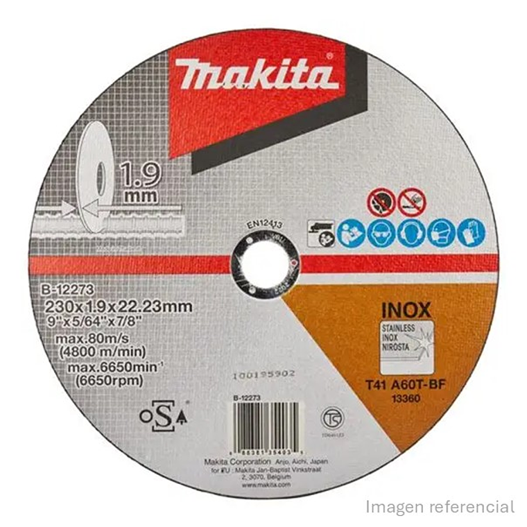 Disco Corte Acero Inox. 9