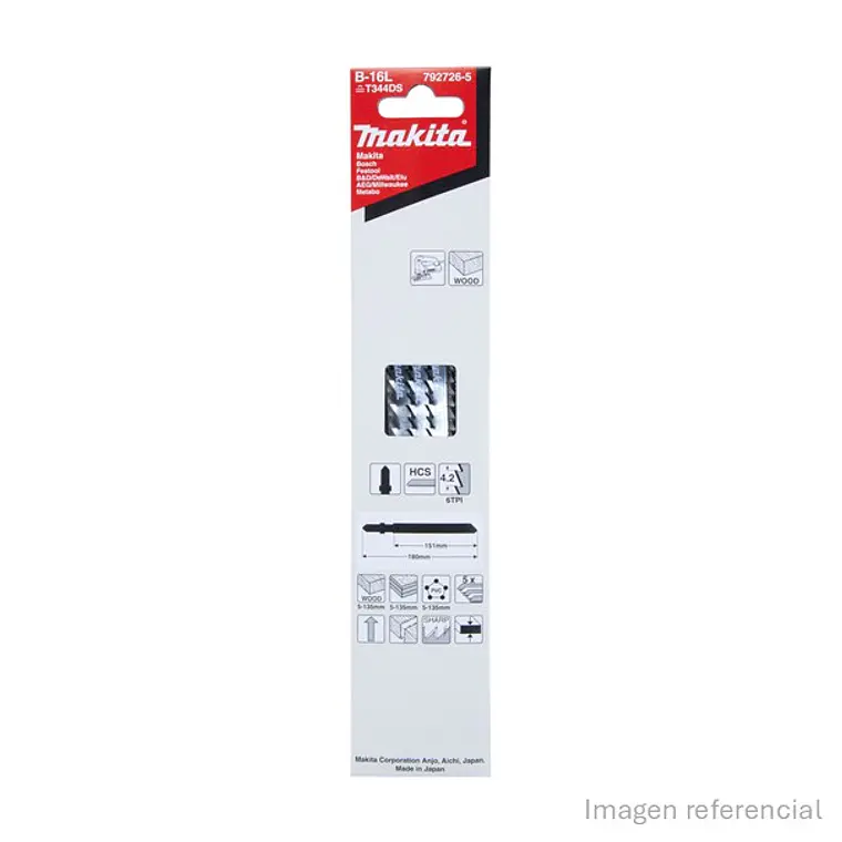 Hoja De Calar B-16l (6t x 150mm) Madera, Plástico Makita 2
