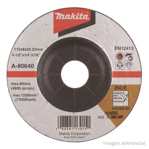 Disco Rectificador Para Acero Inoxidable 115x6x22 Makita