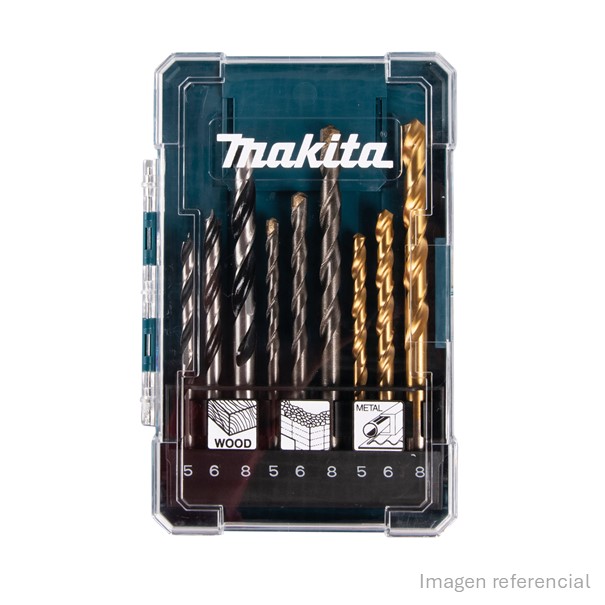 Set de Brocas 9 Pzs Madera Metal Makita D-71962
