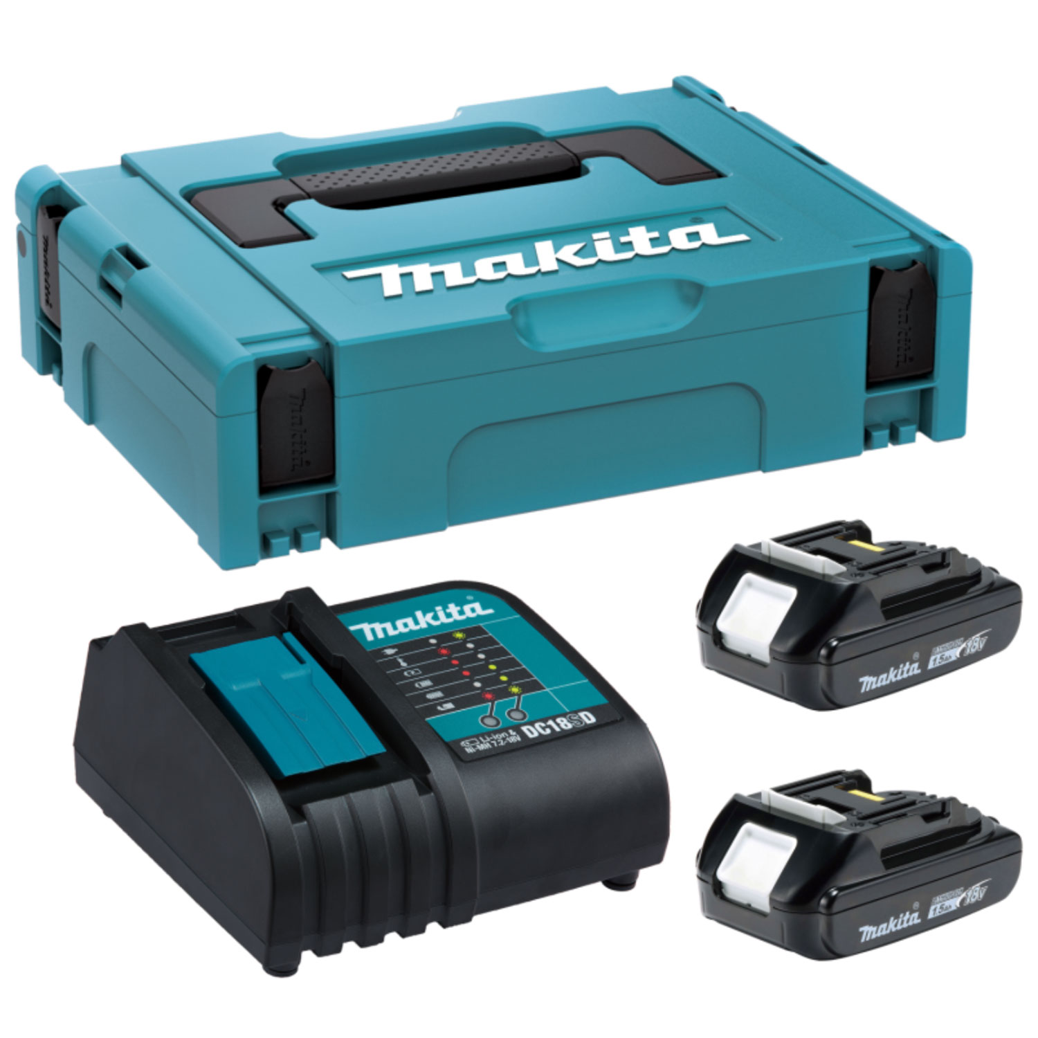 Kit Fuente alimentación  (BL1815N x 2un + Cargador Dc18sd + caja)