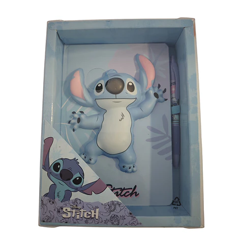 Conjunto de Bloco de Notas Squishy Stitch Disney A5 com Caneta