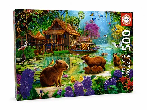 Puzzle Educa – Capivaras no Paraíso Tropical | 500 Peças