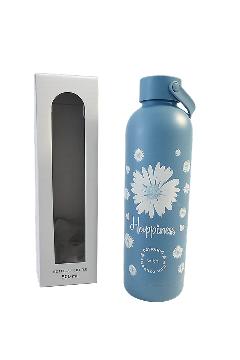 Garrafa Térmica Enso Happiness 500ml – Aço Inoxidável com Isolamento Térmico