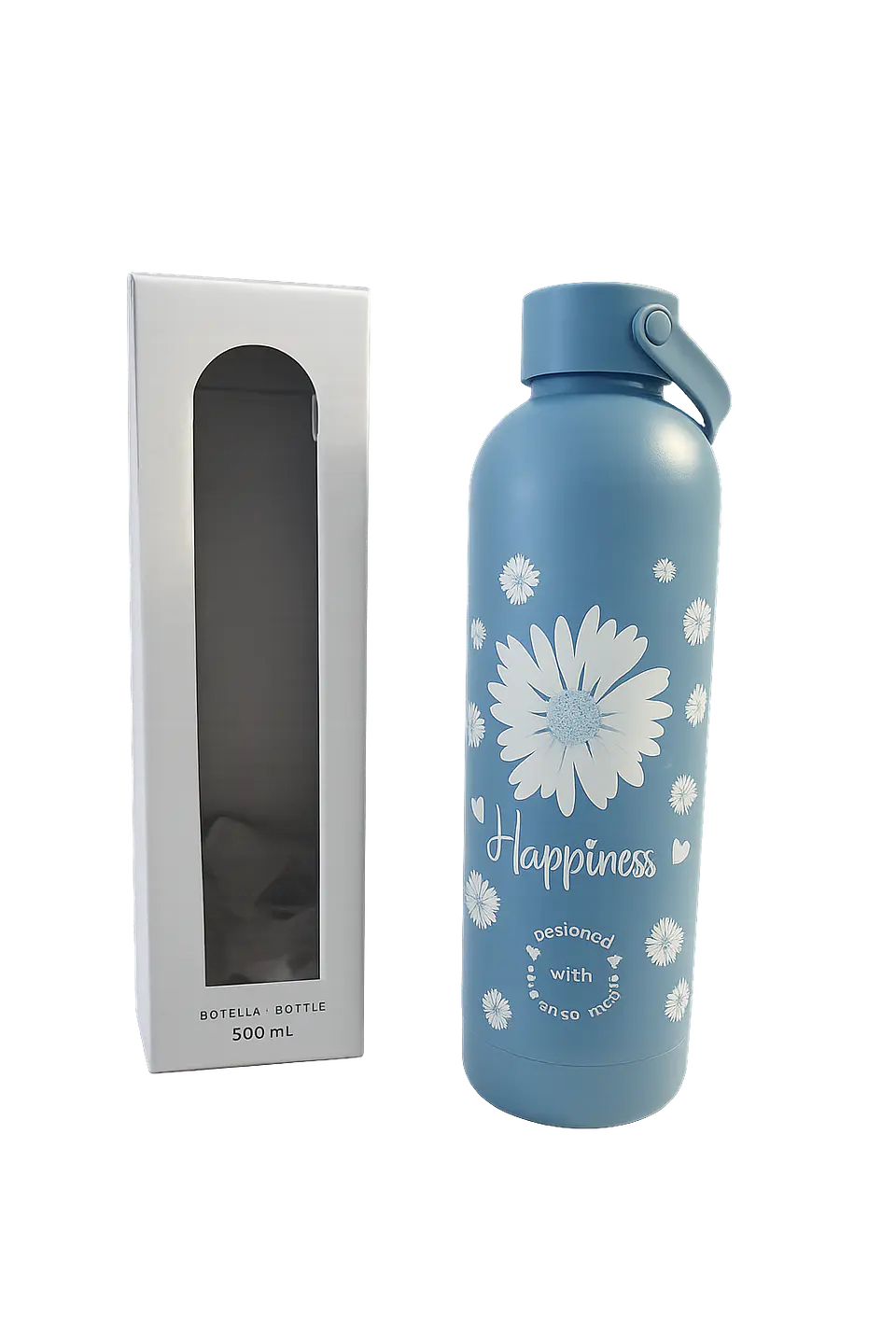 Garrafa Térmica Enso Happiness 500ml – Aço Inoxidável com Isolamento Térmico 1