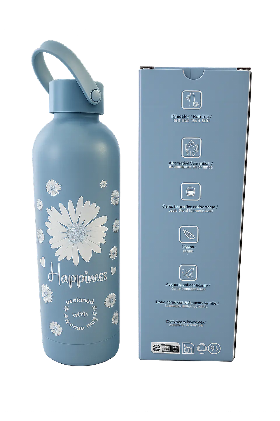 Garrafa Térmica Enso Happiness 500ml – Aço Inoxidável com Isolamento Térmico 3