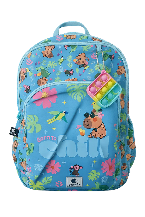 Mochila Escolar Grande com Capivara Born to Chill da Busquets