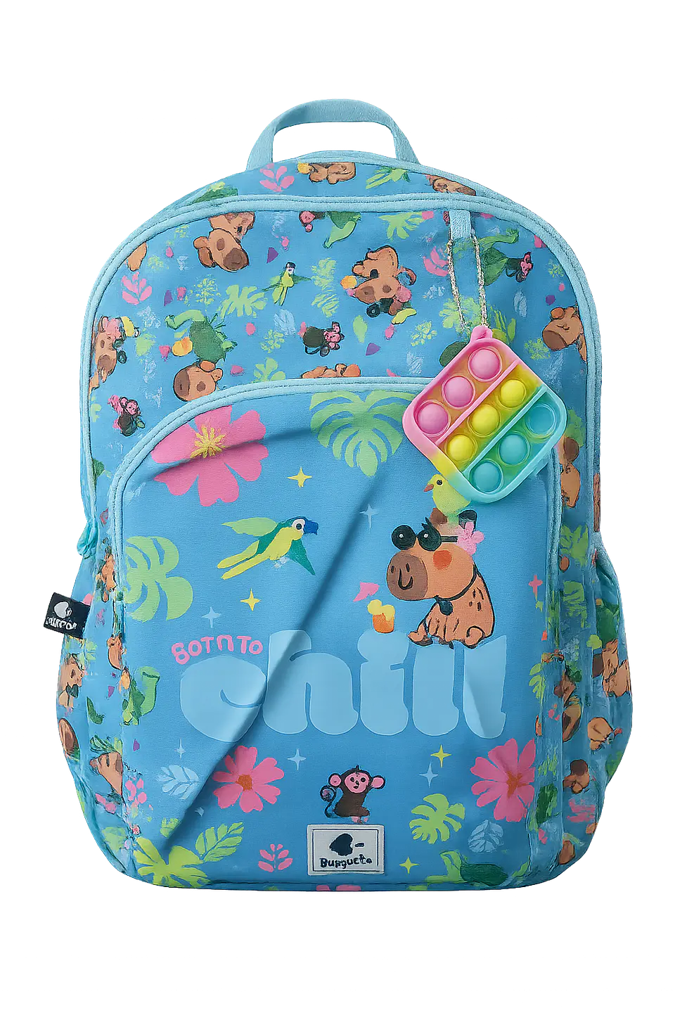 Mochila Escolar Grande com Capivara Born to Chill da Busquets 1