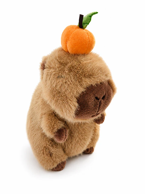 Peluche Capivara com Abóbora na Cabeça de 25cm - Super macia e fofinha