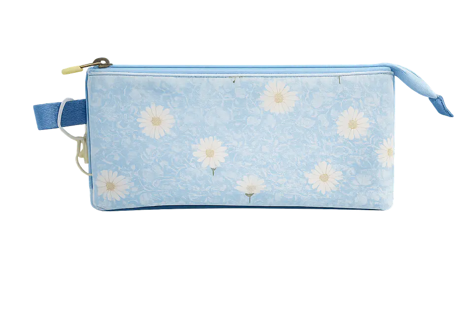 Estojo Triplo Enso Happiness Azul com Margaridas 2