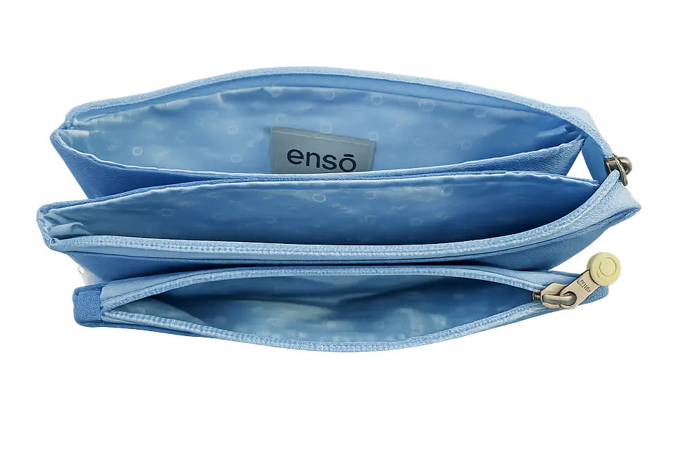 Estojo Triplo Enso Happiness Azul com Margaridas 3