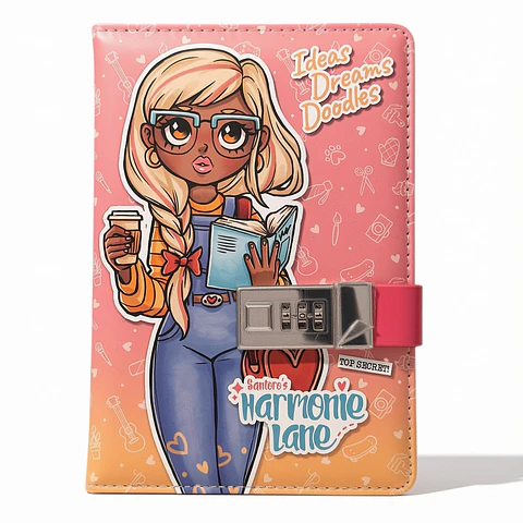 Diário Secreto com Fecho de Código Santoro's Harmonie Lane – Nora