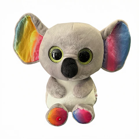 Peluche Coala Cinzento Glubschis com Orelhas Arco-Íris e Olhos Brilhantes