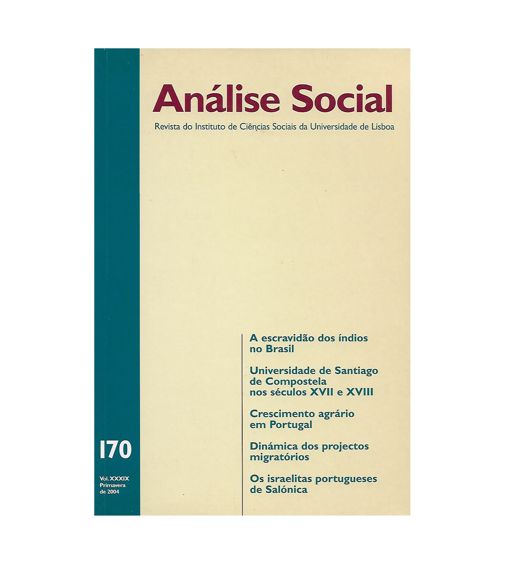 ANÁLISE SOCIAL. Vol. XXXIX