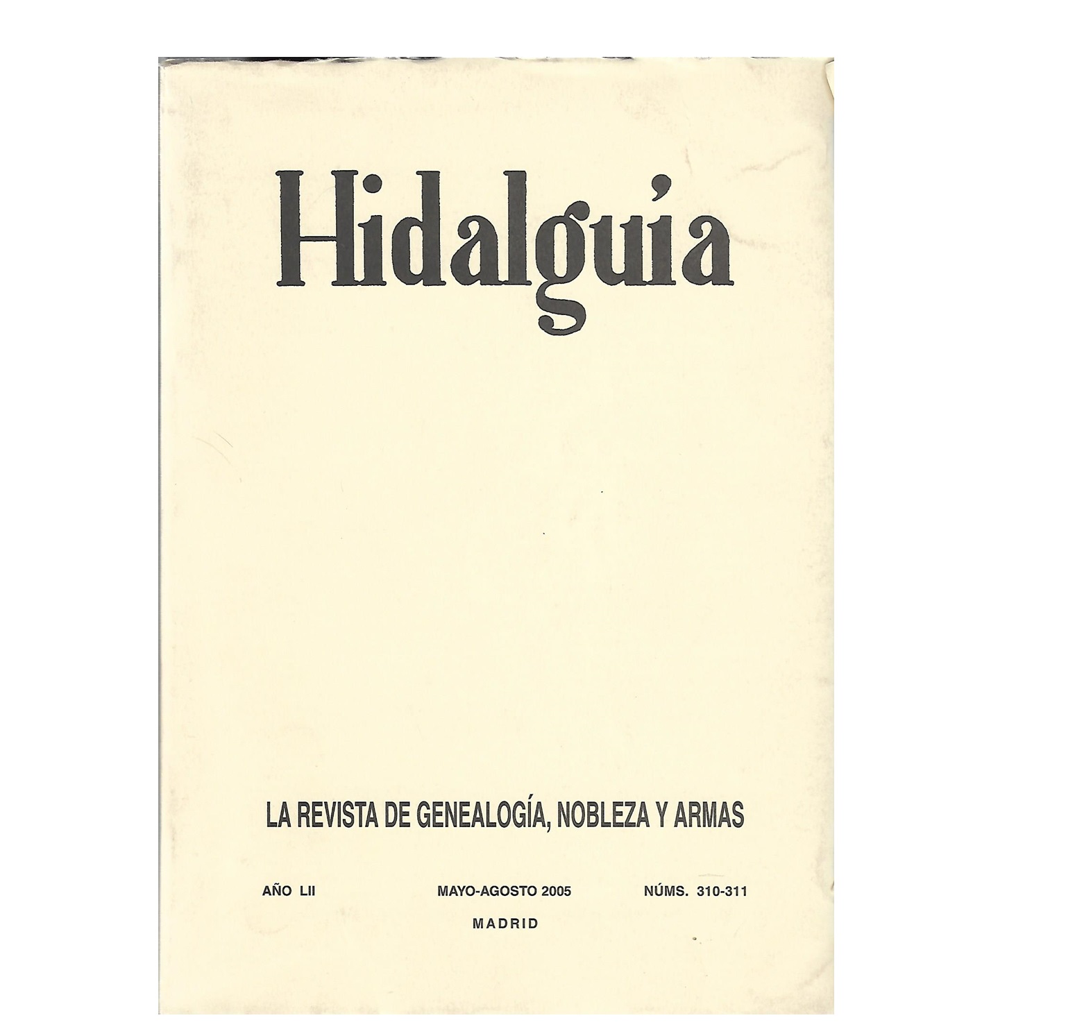 HIDALGUIA, NUM. 310-311 