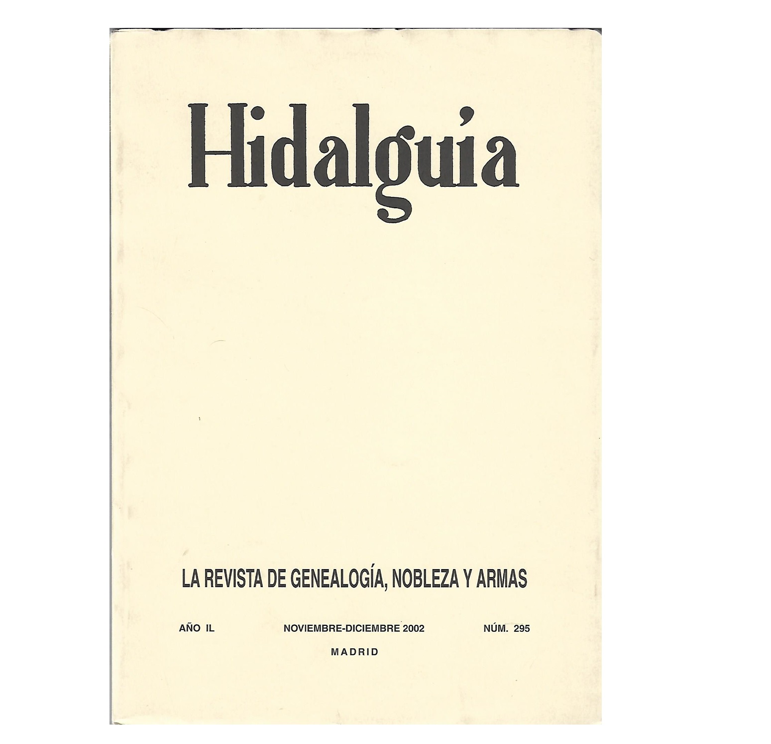 HIDALGUIA, NUM. 295