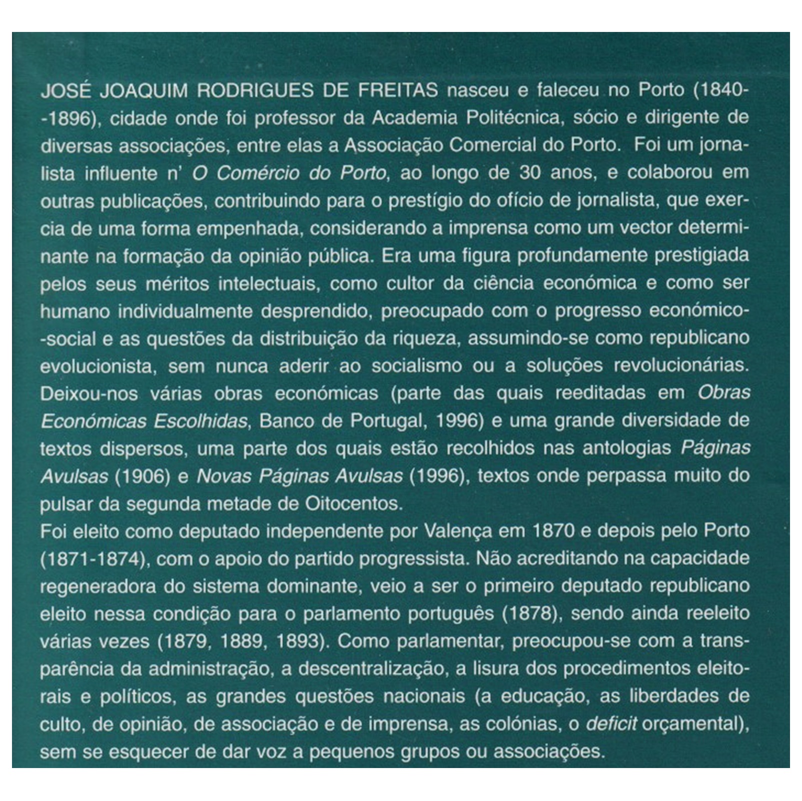 ﻿RODRIGUES DE FREITAS: INTERVENÇÕES PARLAMENTARES (1870-1893)