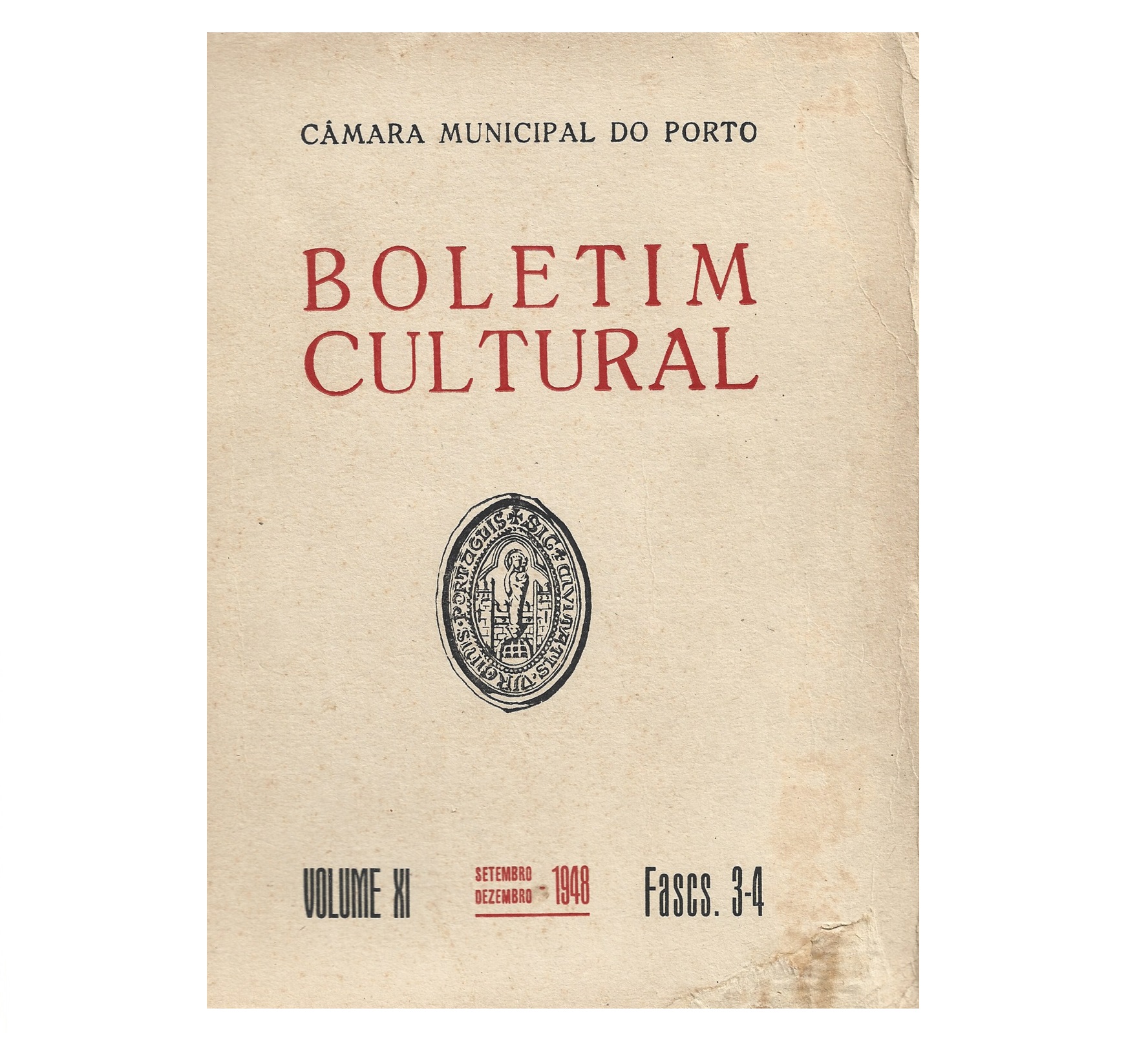 BOLETIM CULTURAL PORTO VOLUME XI,  FASCS. 3-4. 