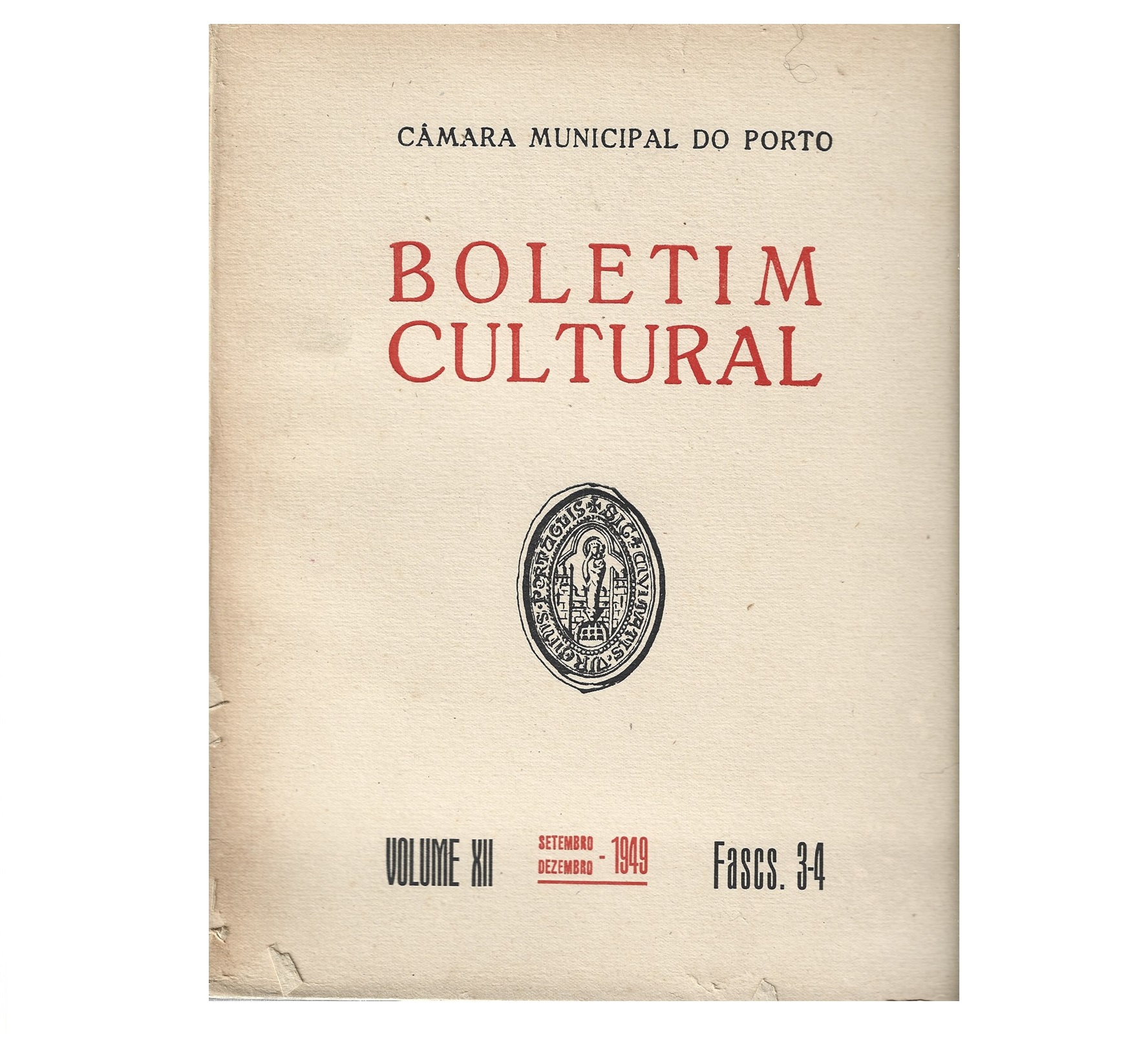 BOLETIM CULTURAL  PORTO VOLUME XII, FASCS. 1-2