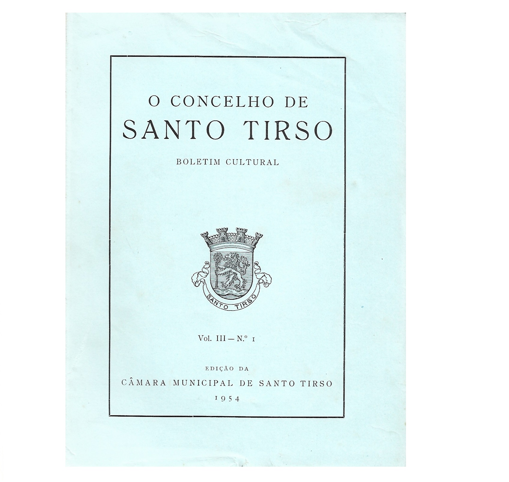 B. C. DE SANTO TIRSO 1954. VOL III- Nº 1 