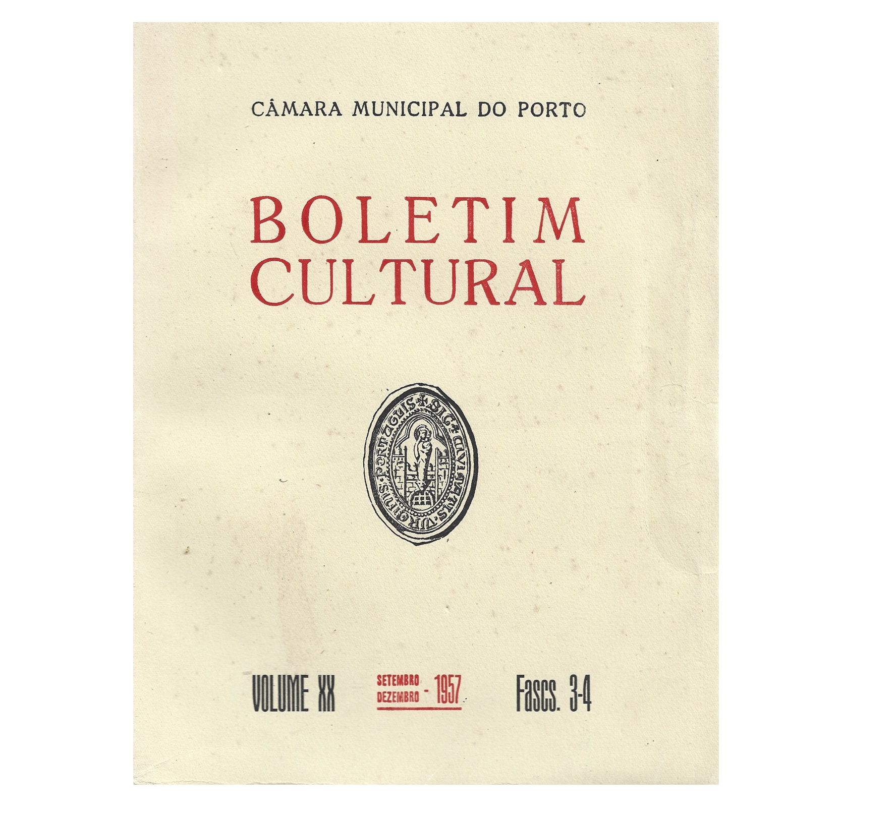 BOLETIM CULTURAL  PORTO VOLUME XX, FASCS. 3-4