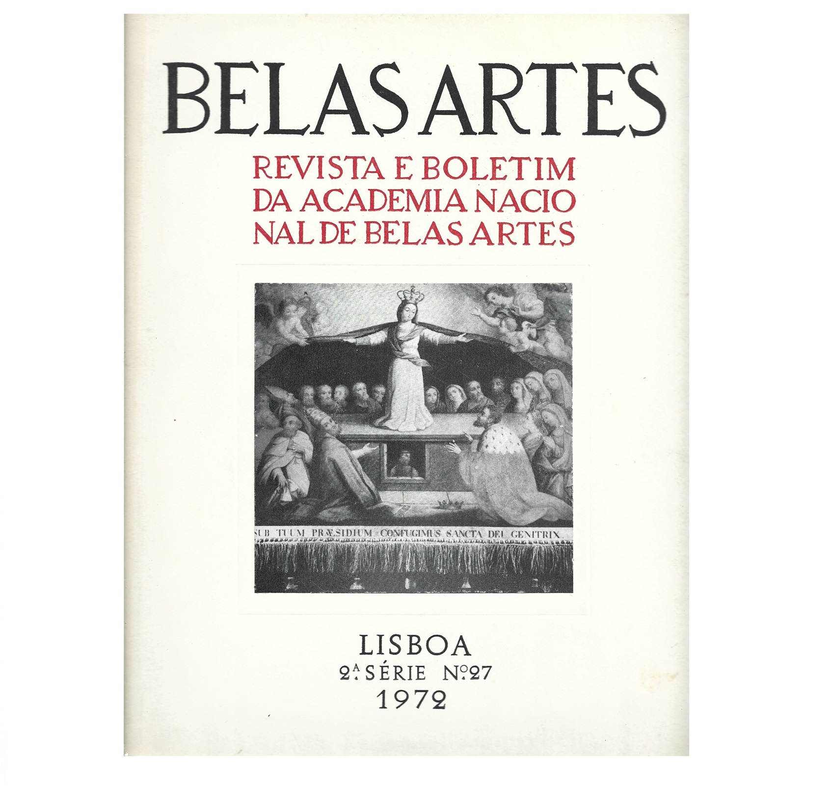 BELAS-ARTES - 2ª SÉRIE Nº 27, 1972