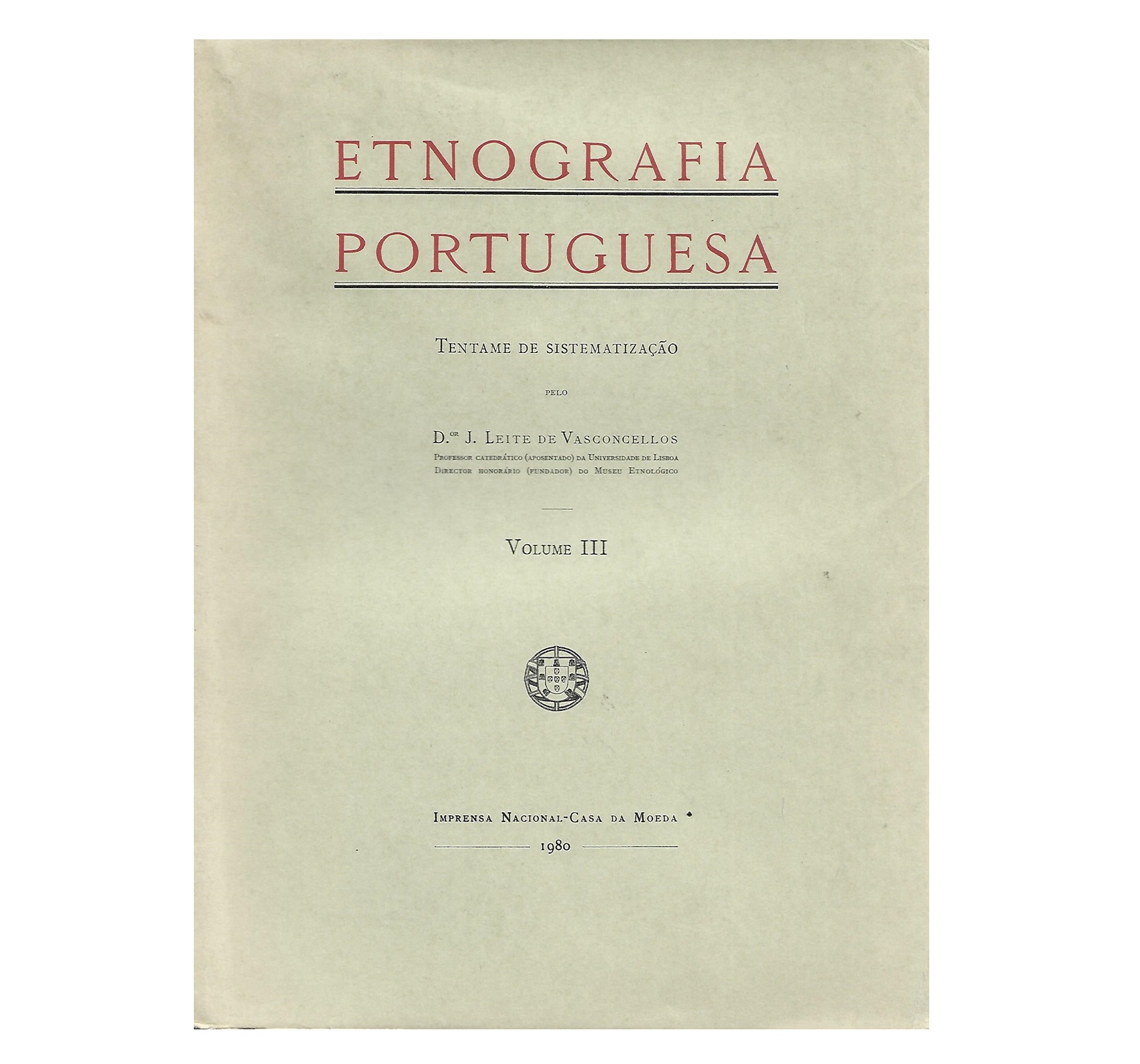  ETNOGRAFIA PORTUGUESA. VOL. III