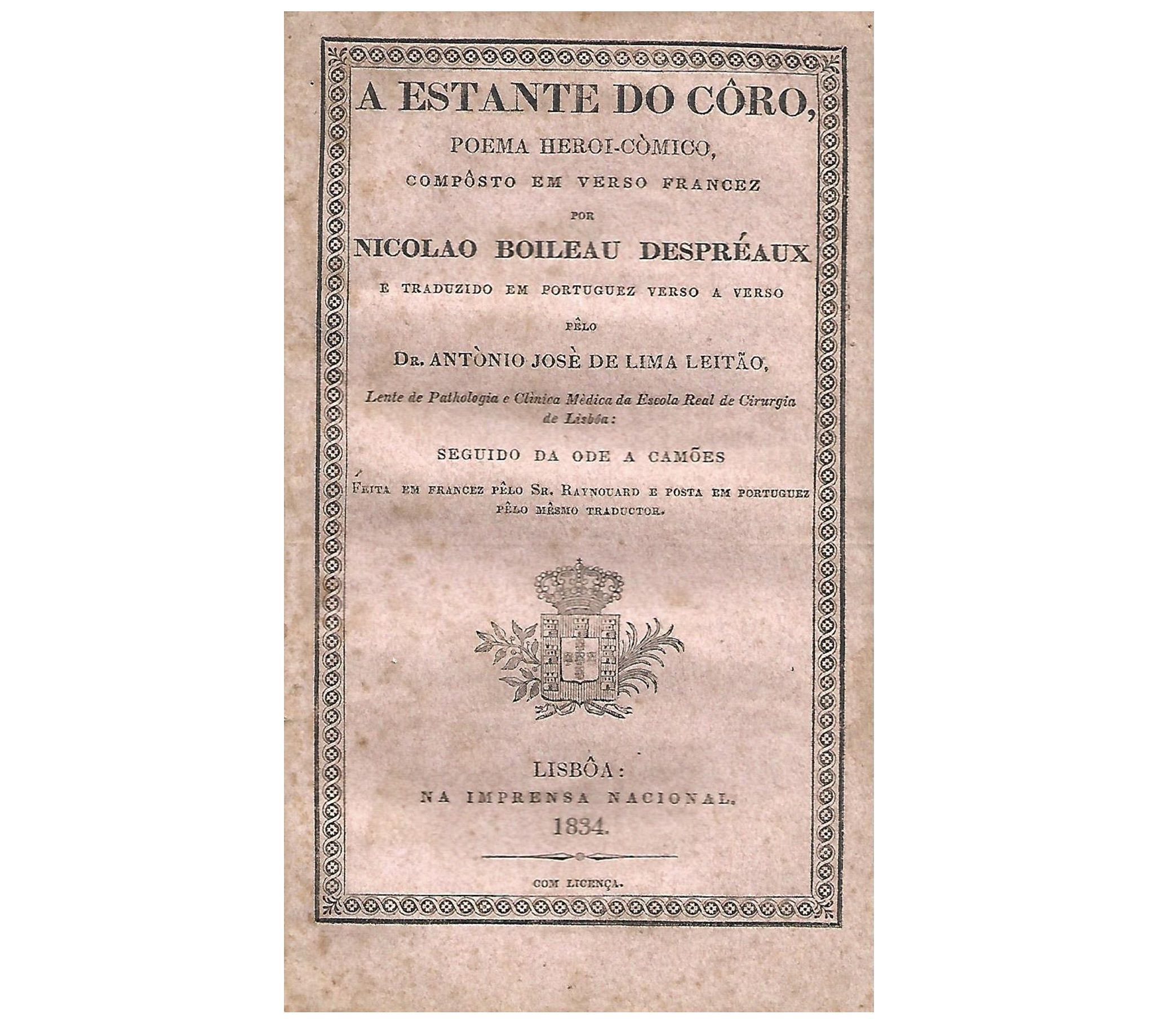 A ESTANTE DO CÔRO, POEMA HEROI-COMICO