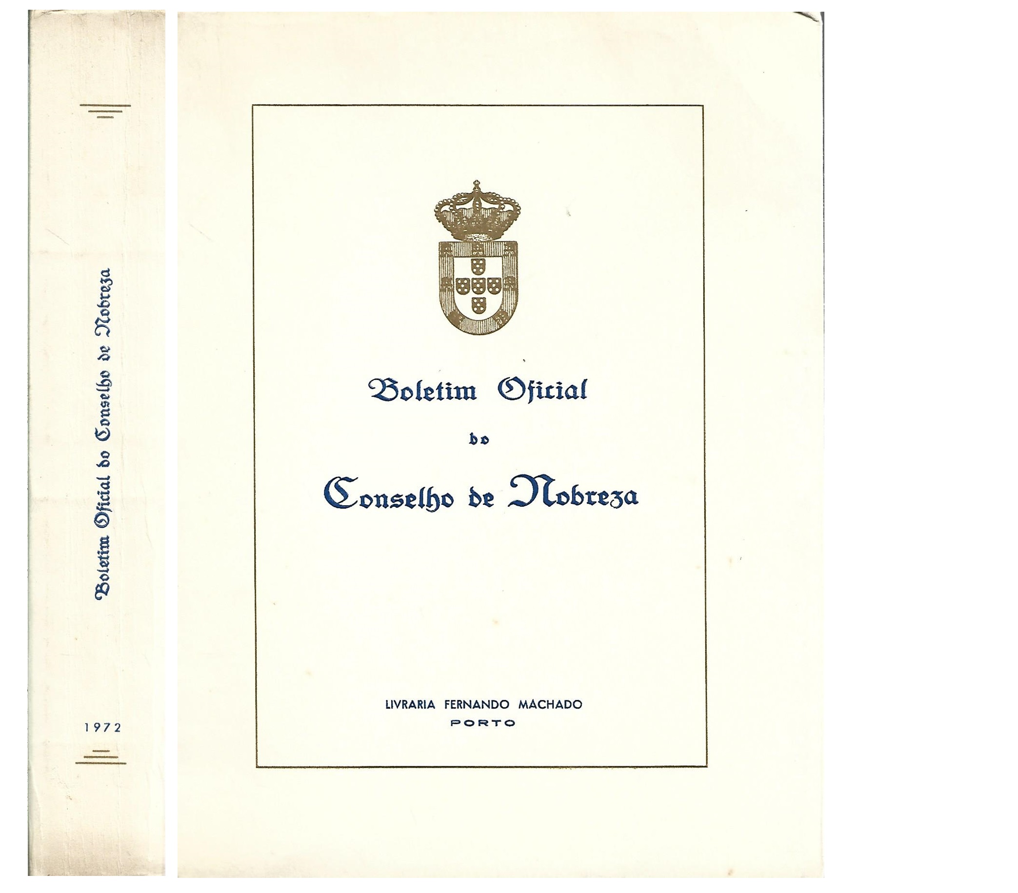 BOLETIM OFICIAL DO CONSELHO DE NOBREZA [1972].