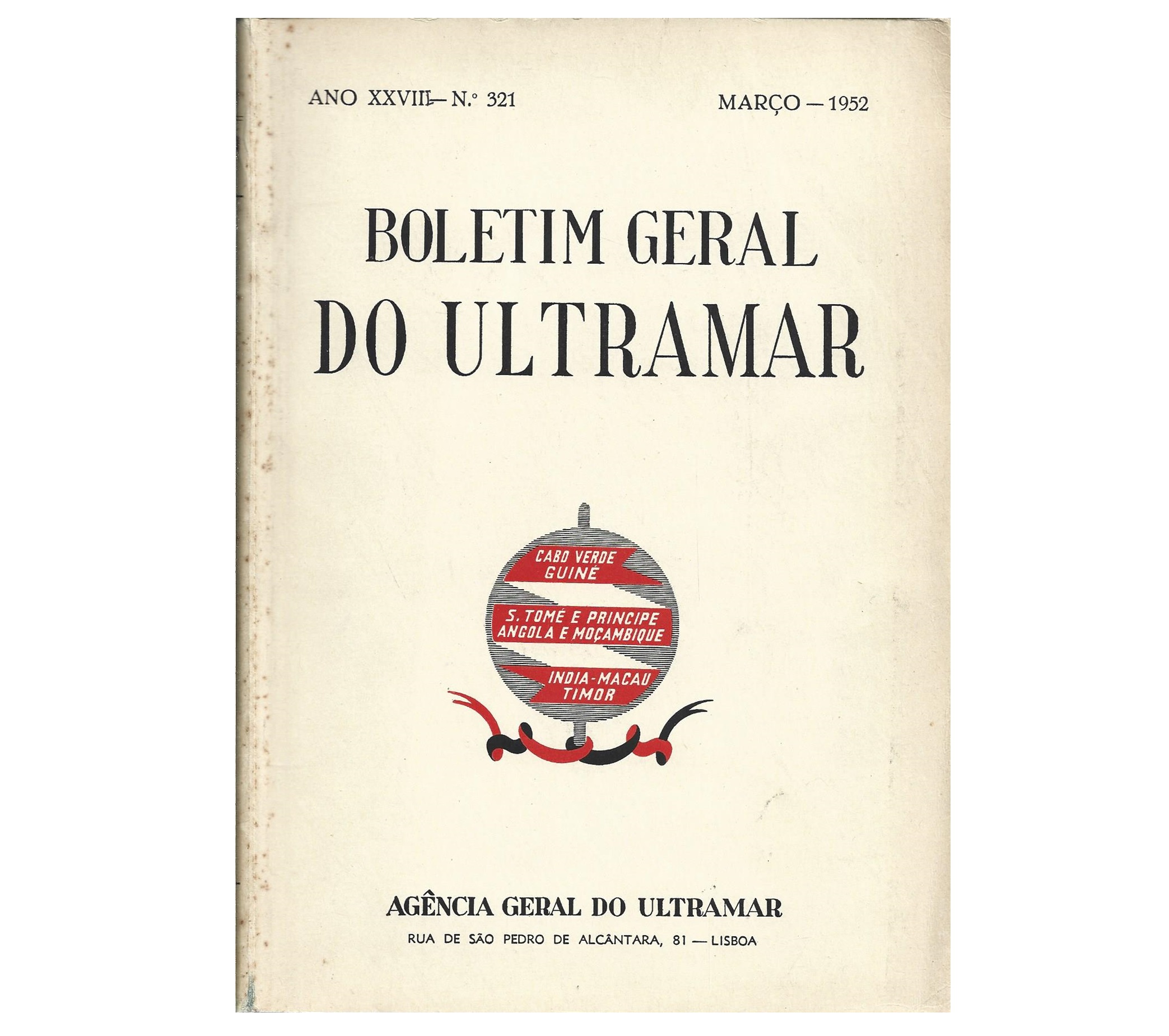 BOLETIM GERAL DO ULTRAMAR. ANO XXVIII - Nº 321. MARÇO DE 1952.