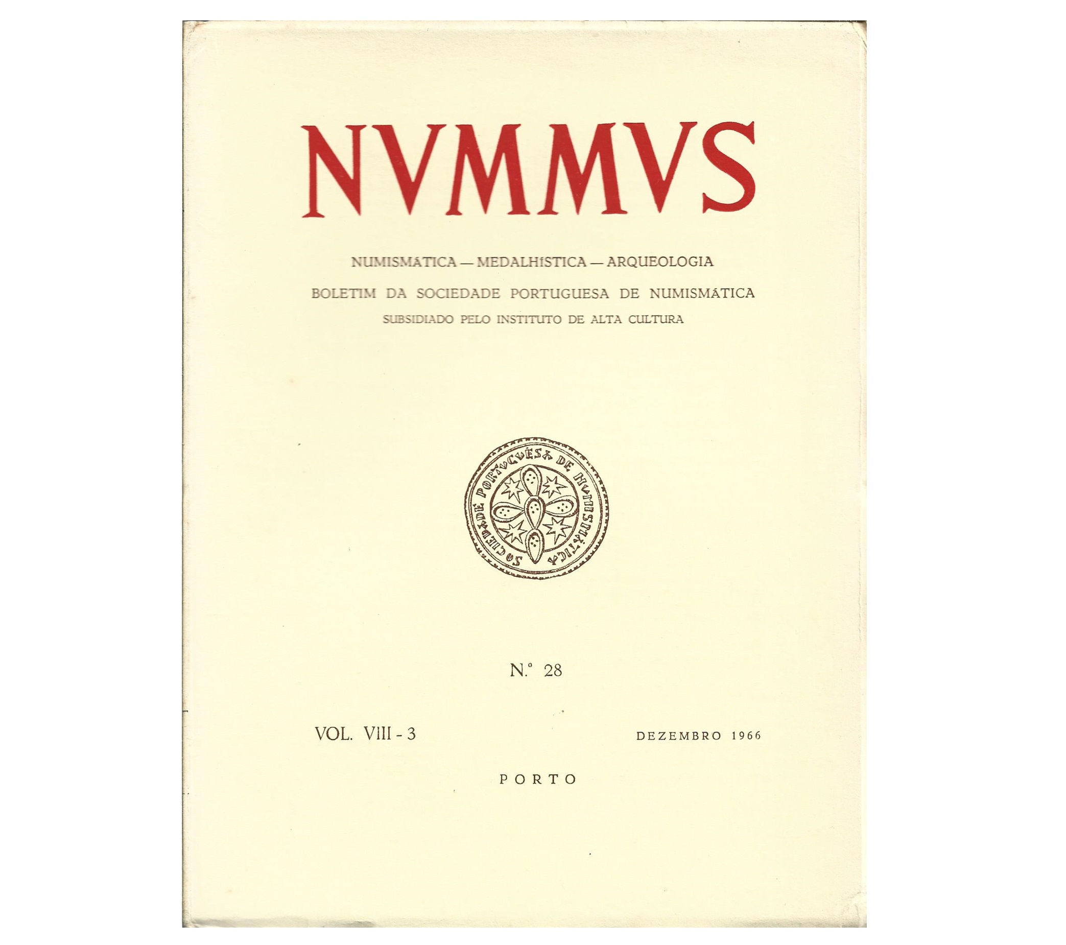 NUMMUS, BOLETIM DA SOCIEDADE PORTUGUESA DE NUMISMÁTICA.  nº 28
