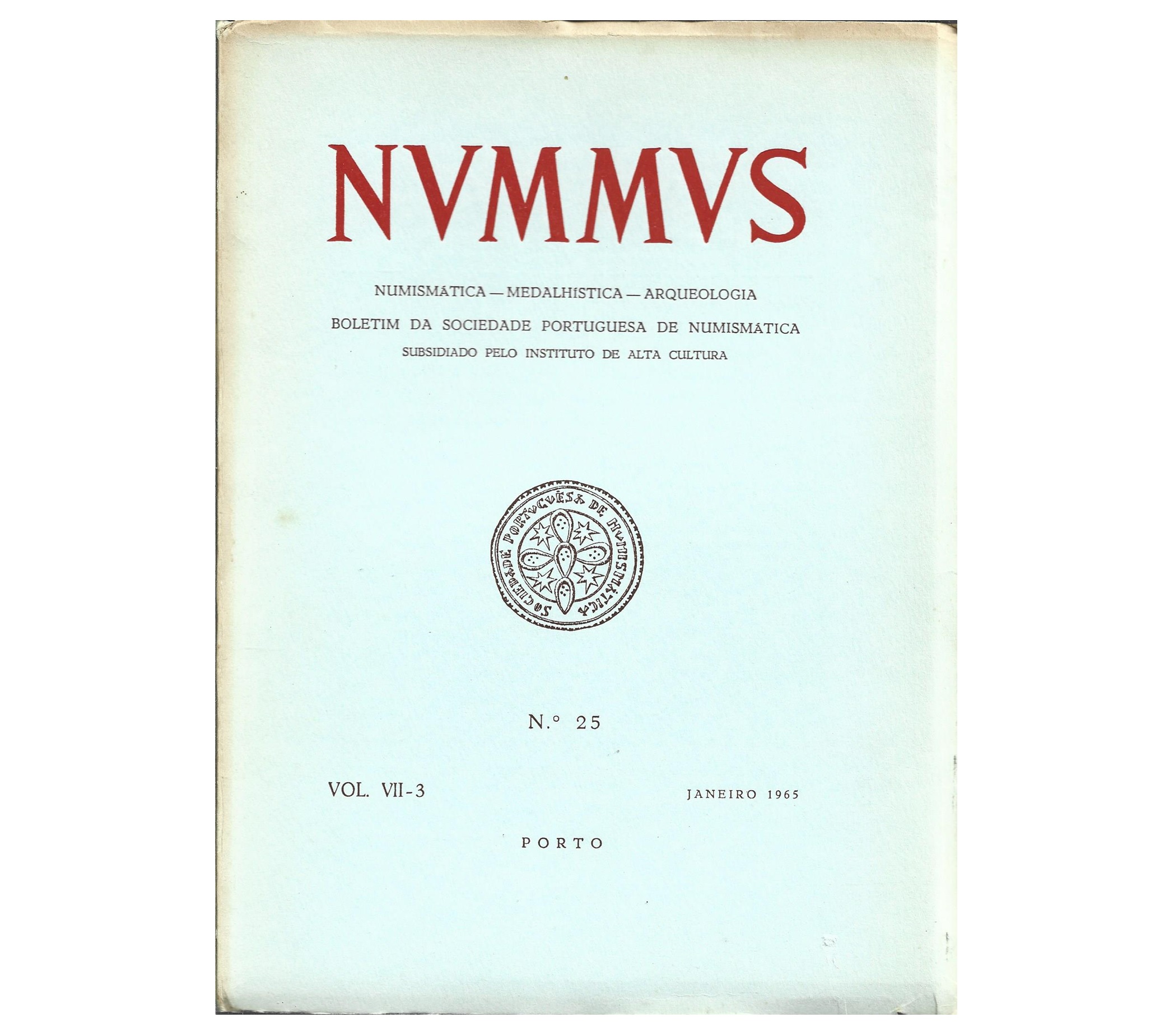 NUMMUS, BOLETIM DA SOCIEDADE PORTUGUESA DE NUMISMÁTICA.  nº 25