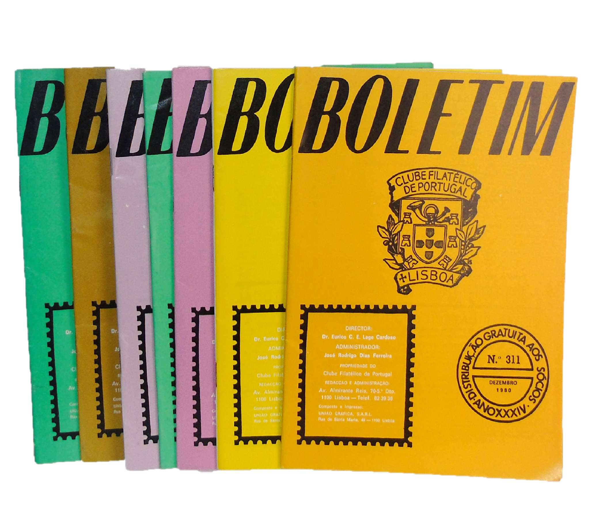 8 NÚMEROS BOLETIM CLUBE FILATÉLICO DE PORTUGAL