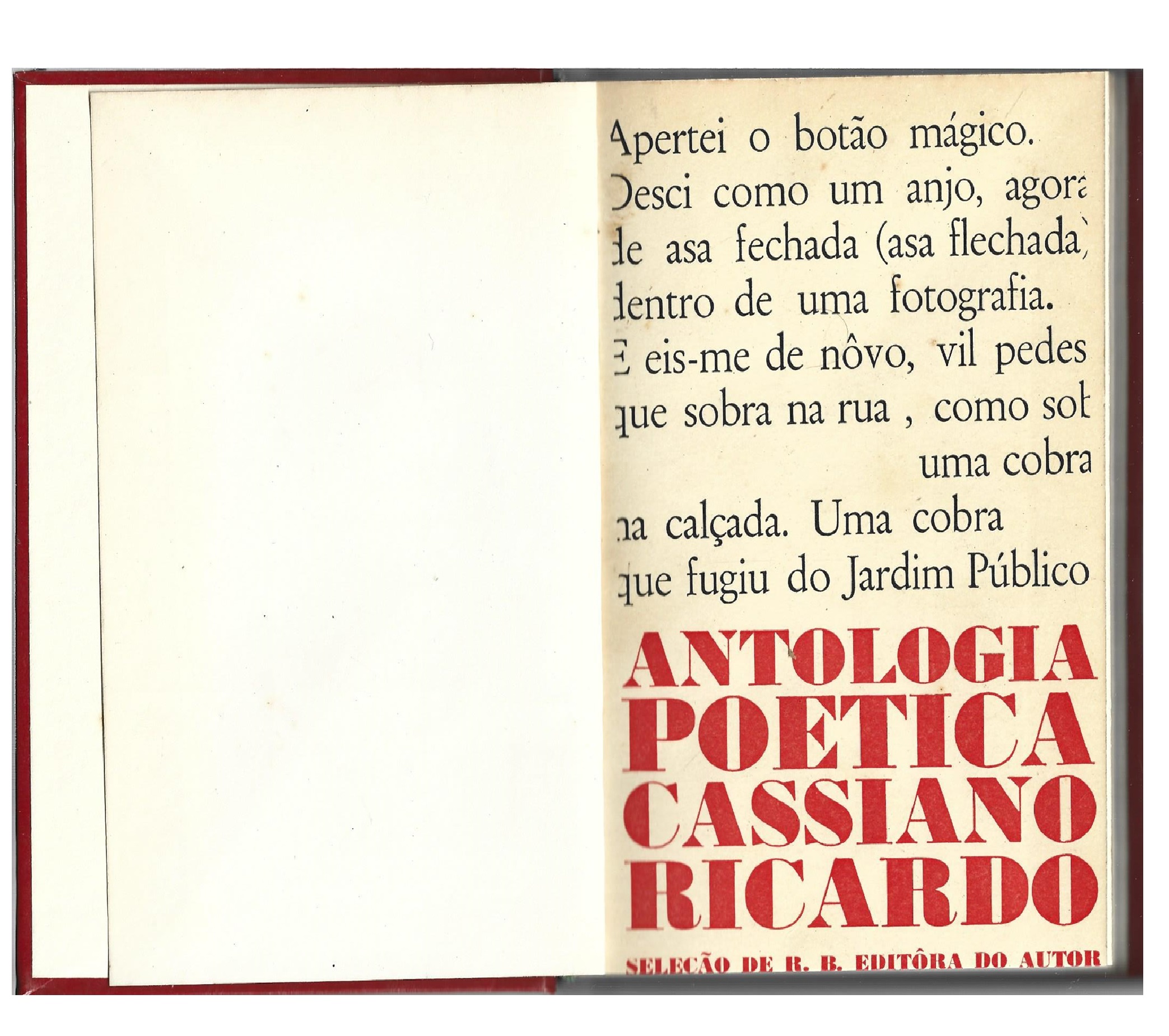 CASSIANO RICARDO: ANTOLOGIA POÉTICA
