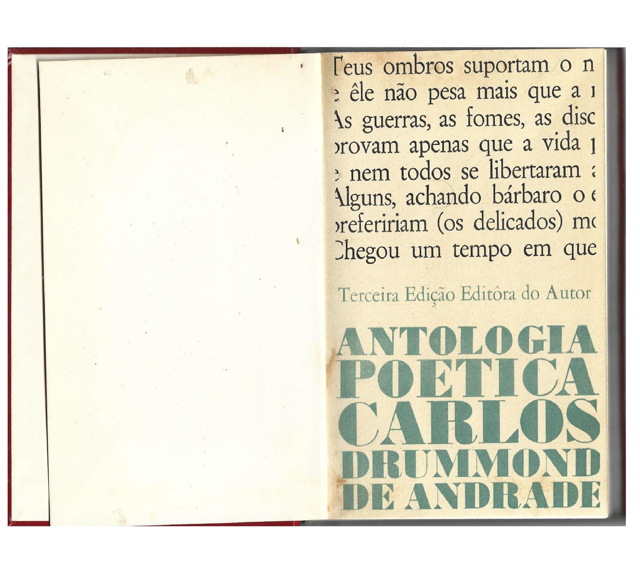 CARLOS DRUMOND ANDRADE: ANTOLOGIA POÉTICA