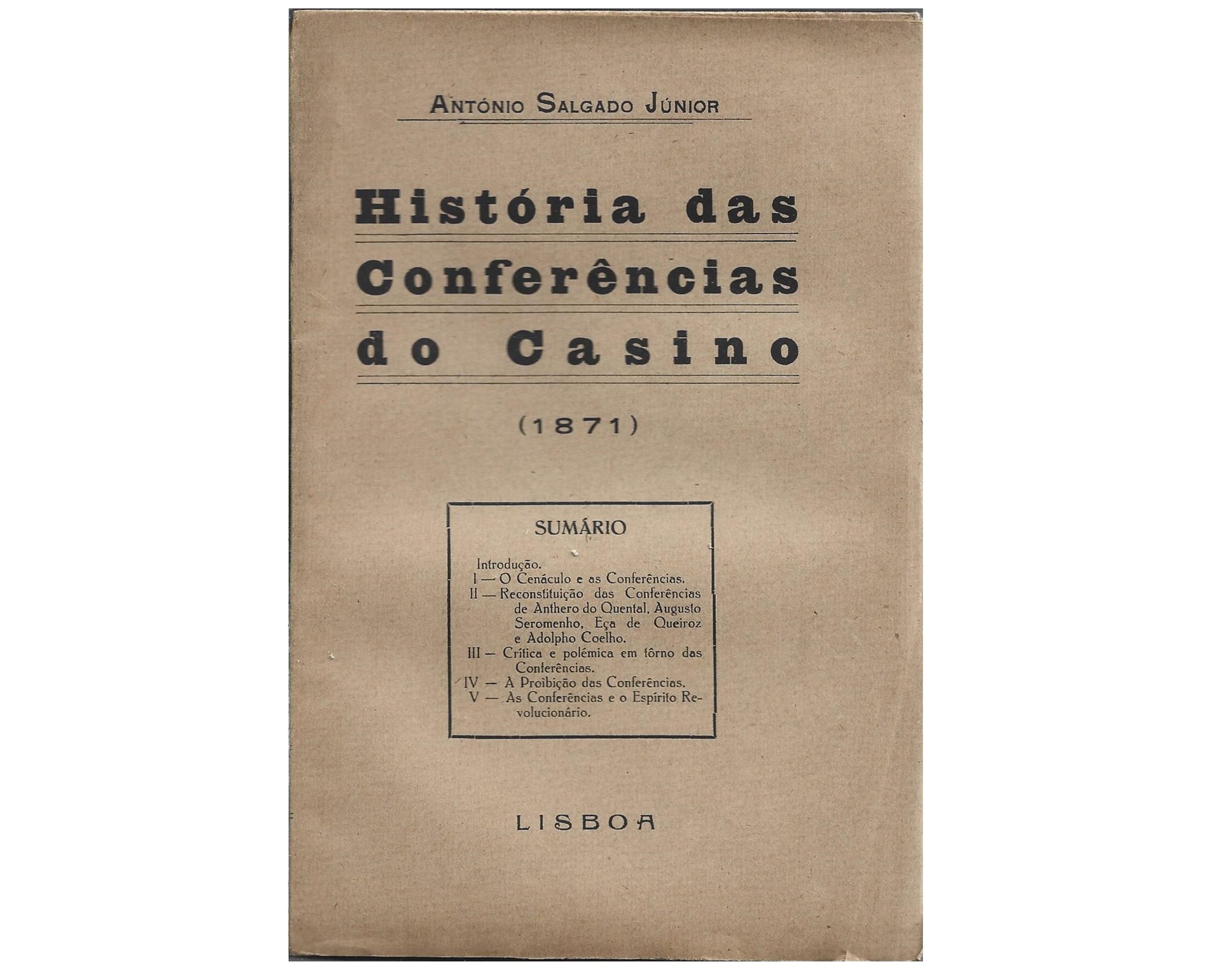 HISTÓRIA DAS CONFERÊNCIAS DO CASINO (1871)