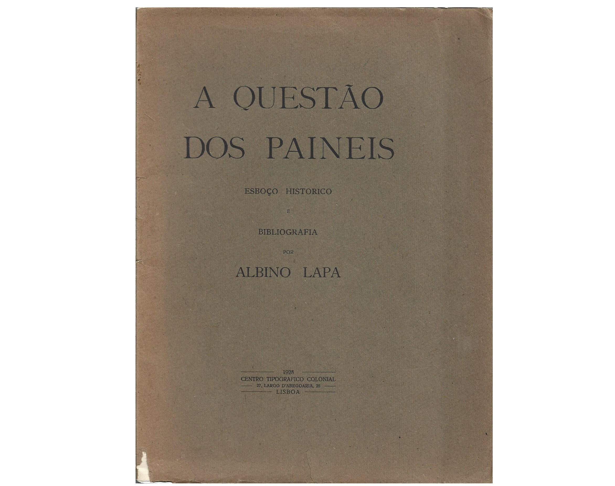 A QUESTÃO DOS PAINÉIS: ESBOÇO HISTÓRICOS E BIBLIOGRAFIA.
