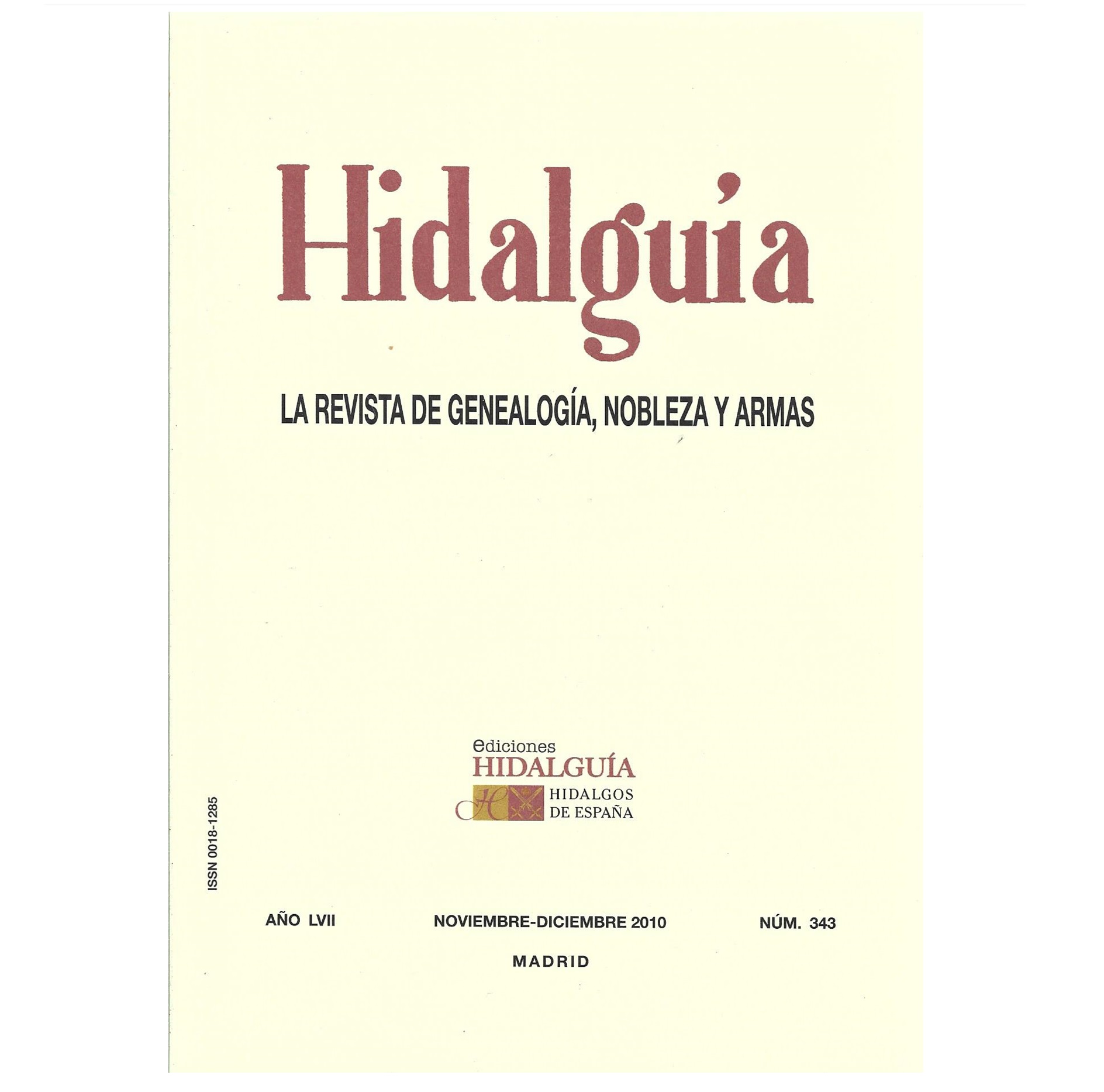 HIDALGUIA, NÚM. 343