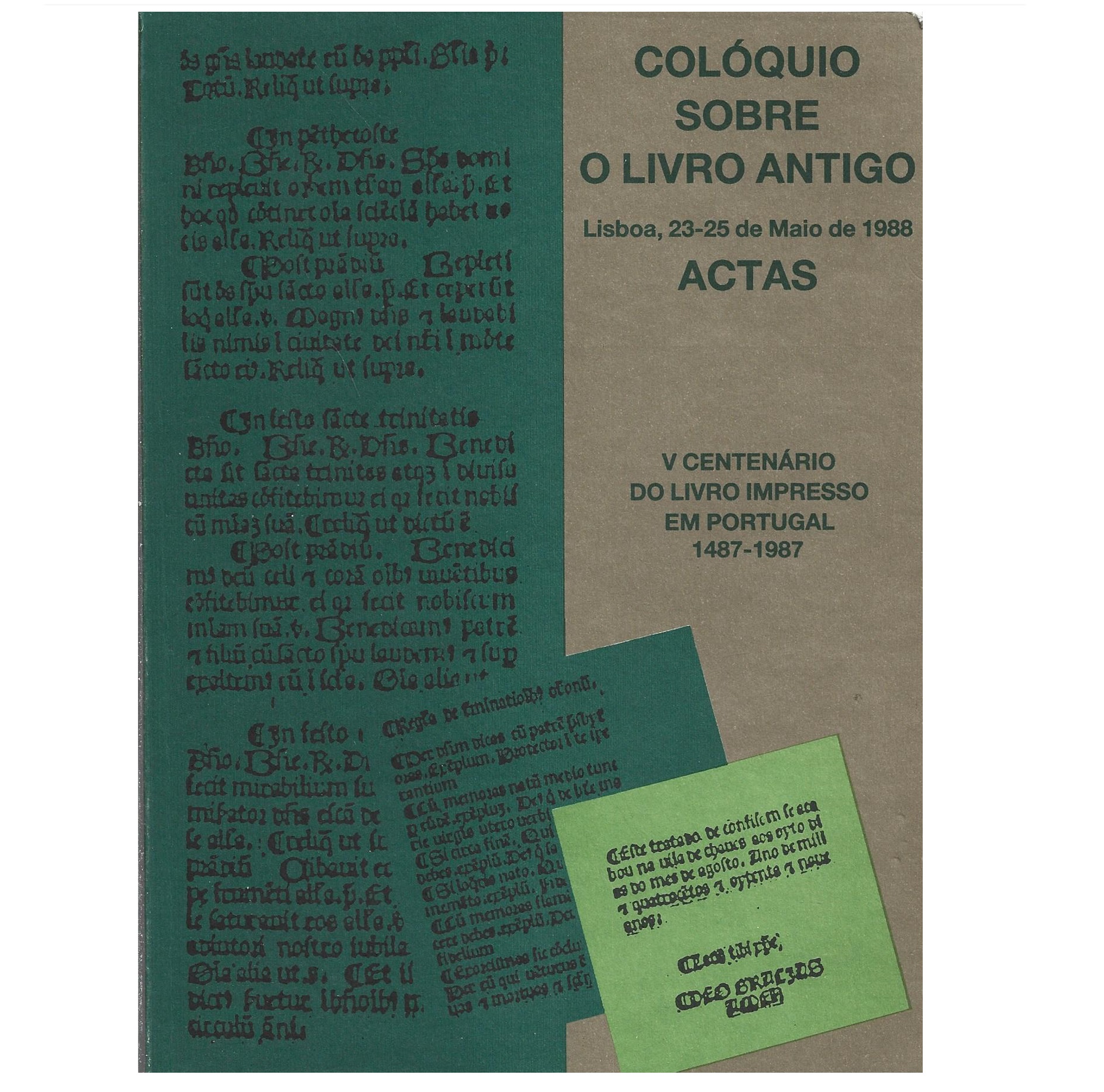COLÓQUIO SOBRE O LIVRO ANTIGO