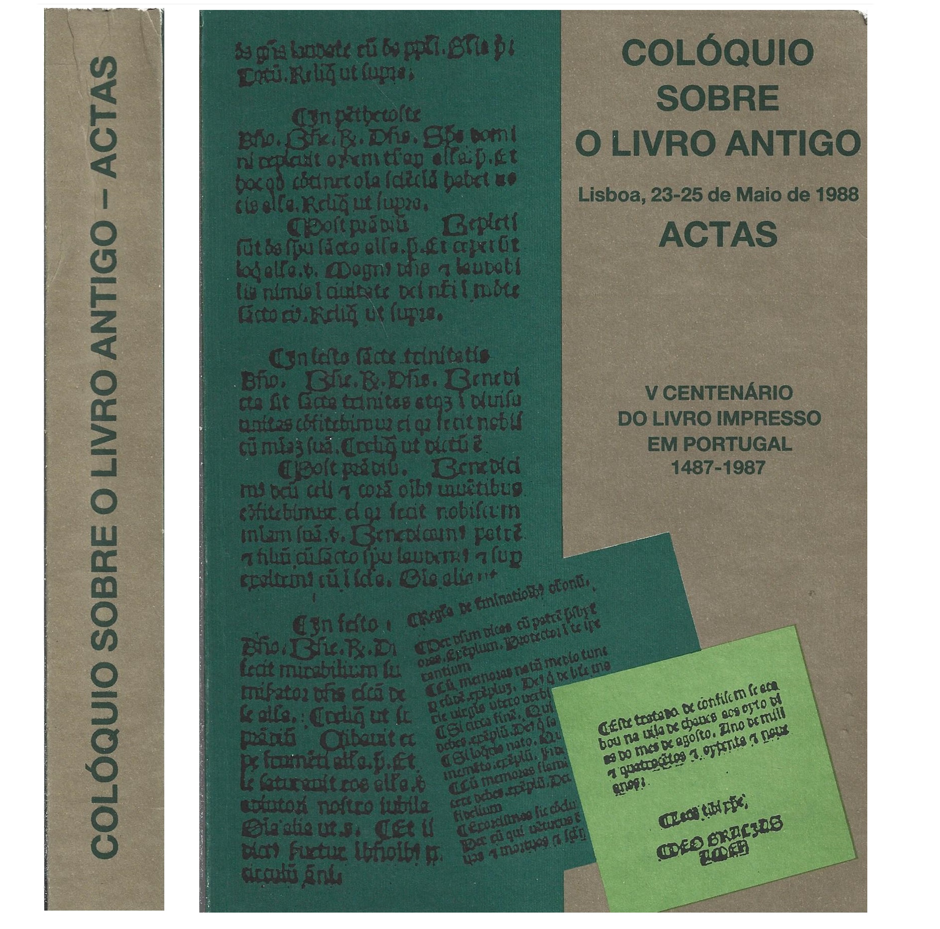 COLÓQUIO SOBRE O LIVRO ANTIGO